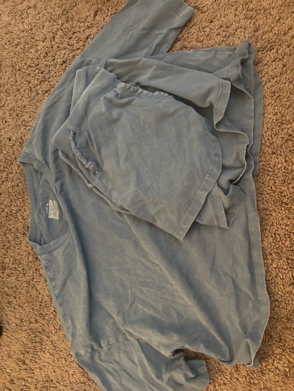 Colsie Washed Light Blue Long Sleeve Crewneck Shirt